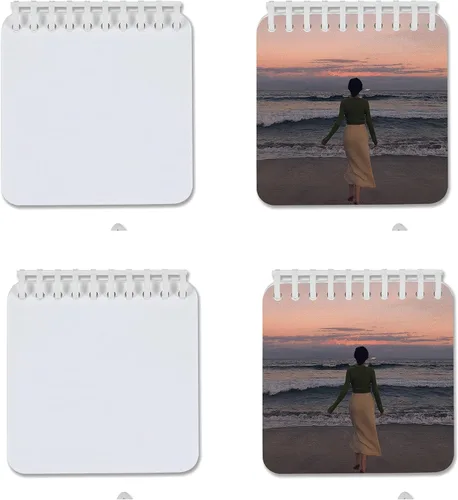 Paquete de 4 libros en blanco de sublimación, álbum de fotos personalizado de prensa de calor, libro de recortes, 5 páginas, impresión a doble cara,