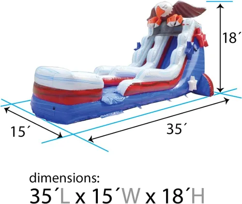 Miniatura 7 de TentandTable Tobogán acuático inflable para niños y adultos, diversión acuática gigante de grado comercial, incluye soplador de aire eléctrico, 35