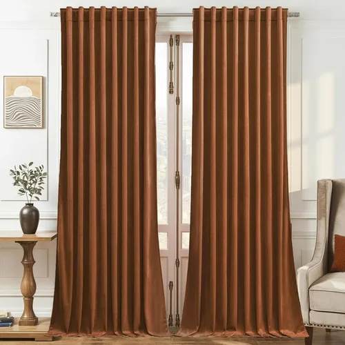 Miniatura 31 de Timeper Cortinas opacas de terciopelo negro de 42 pulgadas de ancho x 84 pulgadas de largo, cortinas opacas para dormitorio, sala de estar, cortinas
