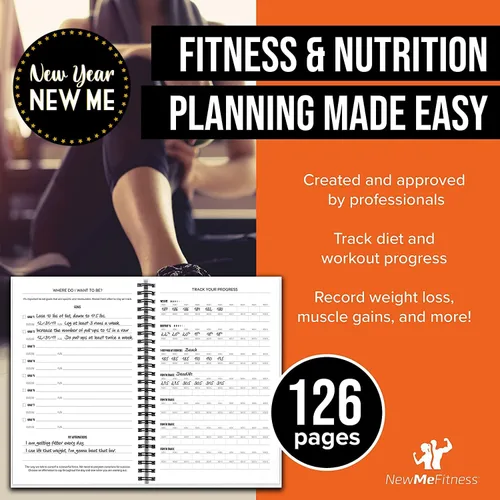 Miniatura 2 de Diario de fitness NewMe Fitness para mujeres y hombres, diario de alimentos y entrenamiento, libro de registro planificador para rastrear la pérdida