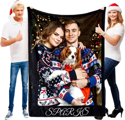 Miniatura 6 de Manta personalizada para parejas con collage de fotos, manta personalizada para parejas, súper suave y acogedora para regalos del día de San