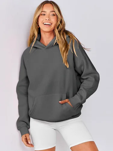 Miniatura 2 de ANRABESS - Sudaderas con capucha para mujer, sobre talla, de vellón de manga larga, modelo de 2024, para otoño
