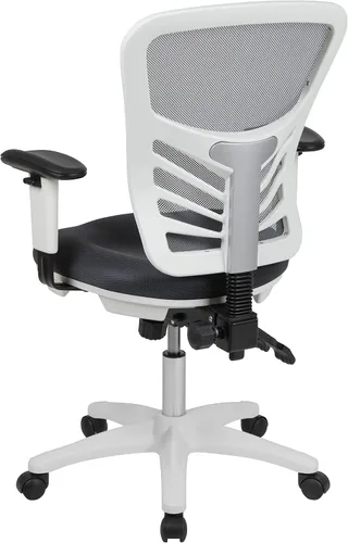 Miniatura 5 de Flash Furniture Nicholas Silla Giratoria de Respaldo Medio para Oficina y Juegos, Silla de Oficina Ergonómica de Malla con Soporte Lumbar y Altura