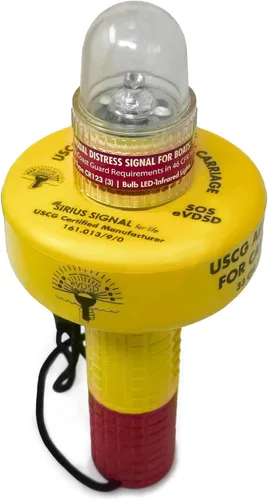 Miniatura 6 de Sirius Signal A-1001 SOS - Señal de socorro LED 3 en 1 con mini baliza individual, blanco e infrarrojo, aprobado por USCG, incluye soporte de Blanco