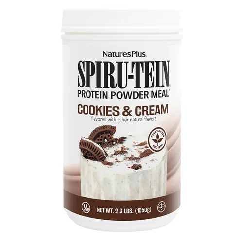 NaturesPlus SPIRU-TEIN, galletas y crema, 2.3 libras, batido de proteínas a base de plantas, sin OMG, vegetariano, sin gluten, 30 porciones
