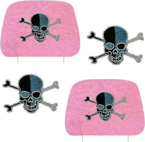 Miniatura 9 de ALLBrand Fundas universales para reposacabezas de asiento de automóvil, camión, con diamantes de imitación, color rosa, paquete de 2