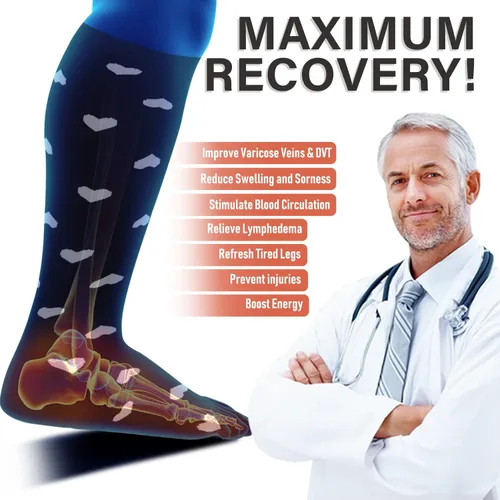 Miniatura 6 de Diu Life 3 pares de calcetines de compresión de talla grande para mujeres y hombres, pantorrilla ancha, soporte extra alto hasta la rodilla