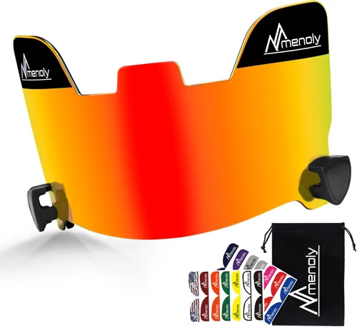MENOLY Visera de fútbol, visera de casco de fútbol juvenil, resistente a los arañazos, bloqueador UV, visera de protección facial para casco de