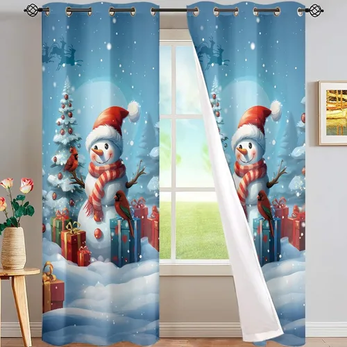 Miniatura 45 de FUSURIRE Paneles de cortina de ventana con estampado geométrico abstracto de 63 pulgadas de largo, con ojales para tratamiento de ventanas