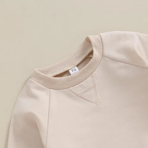 Miniatura 40 de Conjunto de ropa de otoño e invierno para bebé niño pequeño, sudadera de manga larga con colores contrastantes, pantalones elásticos para recién
