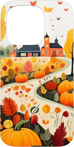 Miniatura 14 de iPhone 12 mini hojas otoño calabaza patrón otoño color hojas caso