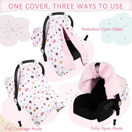 Miniatura 6 de Pea Pod Funda de asiento de automóvil para bebé, funda de asiento de automóvil infantil con diseño de apertura de Peekaboo cubierta de toldo