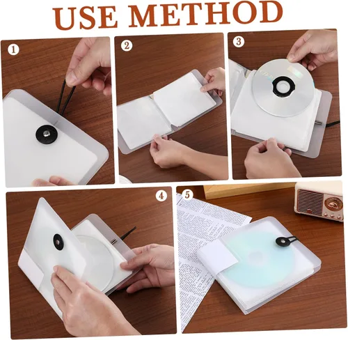 Miniatura 8 de SUPVOX Estuche de almacenamiento con soporte de CD 12 Capacidad Cd Bag DVD Case Secure Buckle Design