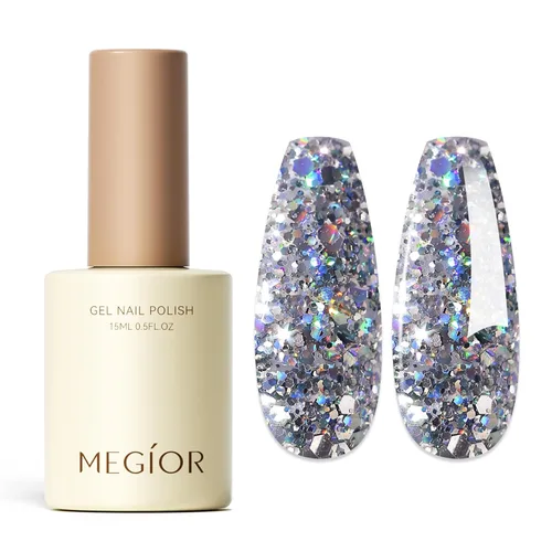 Miniatura 123 de MEGIOR Esmalte de uñas de gel blanco de 0.5 fl oz, color blanco antiguo, secado con luz UV, esmalte de gel francés, arte de uñas, salón de manicura