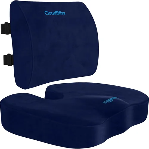 Miniatura 13 de CloudBliss Cojín de asiento, cojín para silla de oficina, cojines de asiento de automóvil, almohada de apoyo lumbar para silla de oficina, almohada