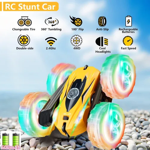 Miniatura 2 de FREE TO FLY Auto a control remoto para niños de 6 a 12: auto de acrobacias a control remoto para niños de 2.4 GHz, auto de carreras rápidas