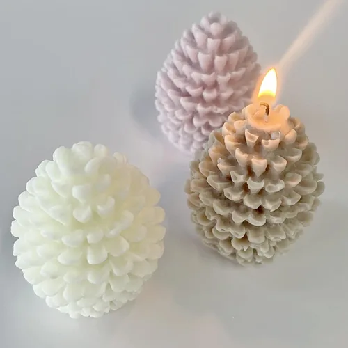 Miniatura 7 de 2 moldes de vela de silicona con forma de piña, molde de vela de resina en forma de piña de Navidad 3D, molde de adorno para velas, jabón, cera de 2