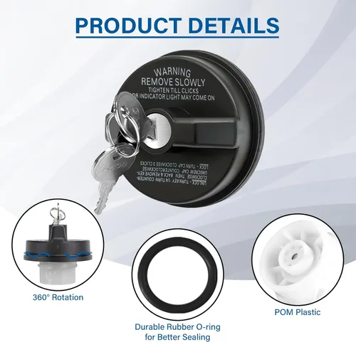 Miniatura 4 de Tapa de gas con bloqueo, tapa de combustible con llave compatible con Toyota 4Runner Tacoma Tundra Acura Honda CRV Infiniti Nissan Buick Cadillac