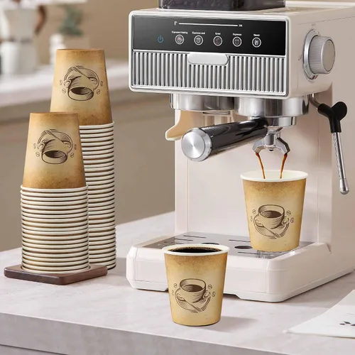 Miniatura 3 de Clawsoff Paquete de 200 tazas de café de 10 onzas, tazas de papel desechables para bebidas calientes/frías, para oficina, hogar, tienda, evento