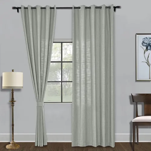 Miniatura 26 de Fcosie Cortinas de lino de 50 pulgadas de ancho x 63 pulgadas de largo, paneles de cortina filtrantes de luz, paneles de cortina con ojales