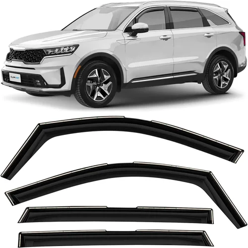 Miniatura 10 de CLIM ART Protectores de lluvia increíblemente duraderos en el canal para Hyundai Elantra 2017-2020 Sedán, deflectores de ventana originales, viseras