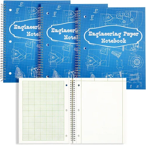 Miniatura 9 de Colarr Engineering Computation Pad 8.5" x 11" Engineering Wirebound Spiral Notebook Grid Pad 5 Squares Per Inch Graph Paper for Drafting Drawing