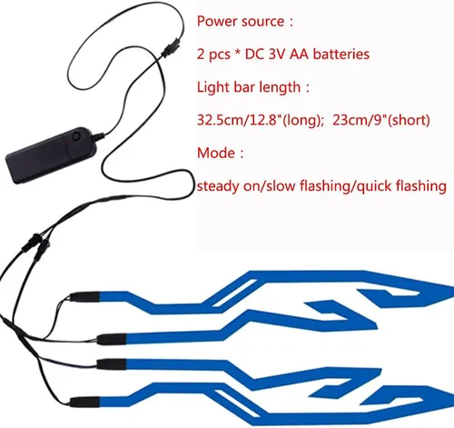 Miniatura 6 de 4 luces para casco de motocicleta, luz de señal de conducción nocturna, luz EL, 3 modos de luz LED para casco, kit de accesorios de decoración