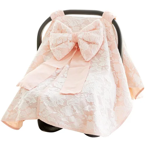 Funda para asiento de automóvil para bebé con lazo para niñas y niños con moño, funda para cochecito y carrito, funda de lactancia para recién nacido