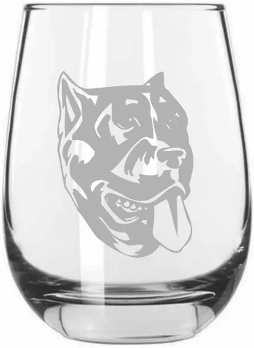 Miniatura 442 de Sakhalin Husky Dog - Copa de vino grabada personalizada de 15.25 onzas sin tallo