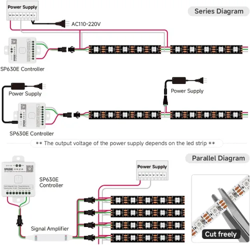 Miniatura 7 de SEZO WS2812B ECO Tira de luz LED 16.4 pies/5M 60 LED/m 300 píxeles, direccionable individualmente, programable, 5050SMD, RGB, aleación, cables Negro