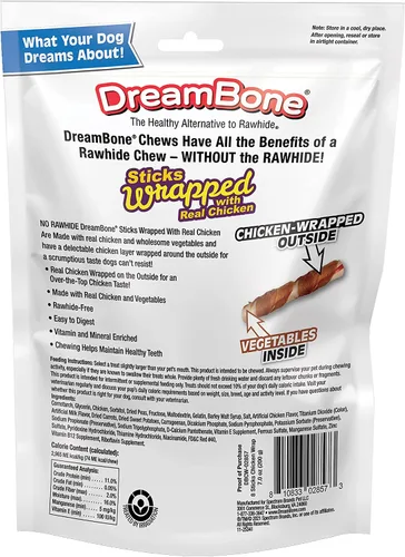 Miniatura 2 de DreamBone Masticables envueltos en pollo, 8 unidades, masticables sin piel cruda para perros, grandes, 8