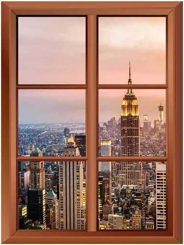 Miniatura 17 de wall26 Adhesivo de pared extraíble/mural de pared – A Veiw of Manhattan Skyline – Adhesivo de vinilo creativo para ventana – 24 x 32 pulgadas