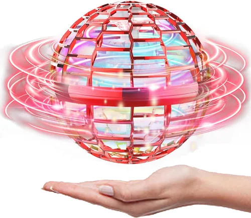 Miniatura 15 de Bola mágica de orbe volador con luces, mini dron operado a mano OVNI, juguete galáctico Fidget Spinner Boomerang Hover, regalo de cumpleaños