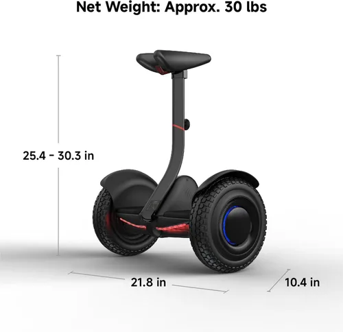 Miniatura 4 de Segway Ninebot S2 - Patinete eléctrico de autoequilibrio, velocidad máxima de 11.2 mph, rango de 21.7 millas con altura ajustable, aeropatineta