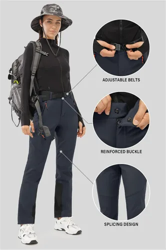 Miniatura 6 de PERSIT Women's Snow Ski Waterproof Windproof Fleece Lined Cargo Hiking Pants