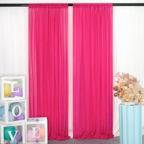 Miniatura 30 de DUOBAO Cortina de gasa naranja transparente de 10 pies, 2 paneles de 29 x 120 pulgadas, cortinas de tela de gasa para ceremonia de boda, cortinas