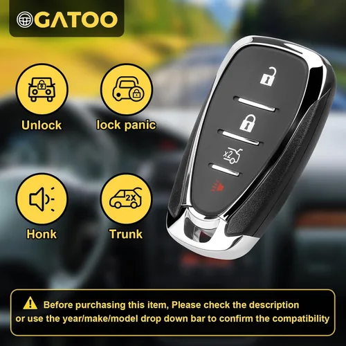 Miniatura 2 de Llavero de repuesto compatible con Chevy Malibu Cruze Camaro 2016 2017 2018 2019 2020 2021, reemplaza a HYQ4EA 13529660 13508771 13584504