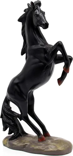 H&W Estatua de resina de caballo de pie de 13.8 pulgadas de alto, figura de arte de caballo, adornos decorativos para el hogar y la oficina, para
