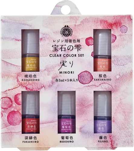 Miniatura 3 de Padico 403335 - Colorante de resina con piedras preciosas (Houseki no Shizuku), juego de colores transparentes, trillón, fabricado en Japón