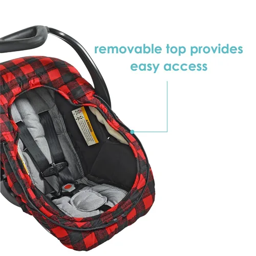 Miniatura 6 de JJ Cole Funda de asiento de coche de invierno para bebé, funda de asiento de automóvil de invierno para asiento de bebé o cochecito - Fundas de Negro