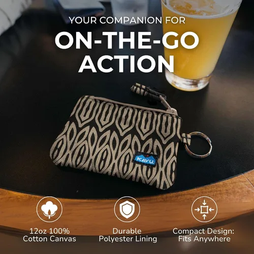 Miniatura 50 de KAVU Stirling Cartera delgada de lona de algodón con cremallera de doble cara