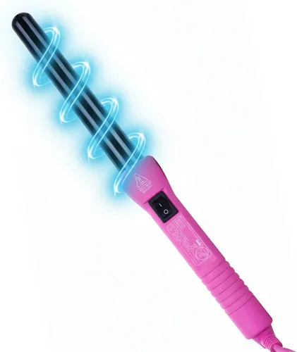 Miniatura 11 de Herstyler Grande - Varita rizadora de cerámica, voltaje dual de 1 pulgada para cabello largo y corto, iones negativos (negro)