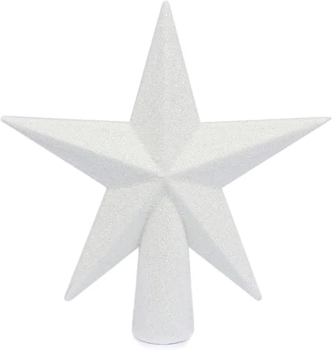 Miniatura 31 de YYCRAFT Adorno de Estrella con Purpurina para la Punta del Árbol Decoración Navideña - 6 Pulgadas, Rojo