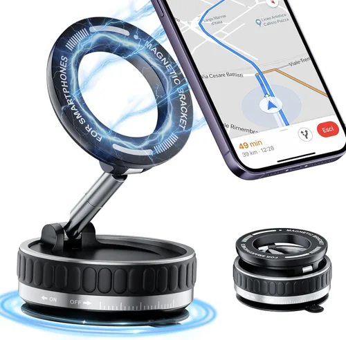 Soportes magnéticos de teléfono al vacío para tu automóvil [succión más fuerte de 120 libras y 2800 gf magnético más fuerte], soporte de teléfono