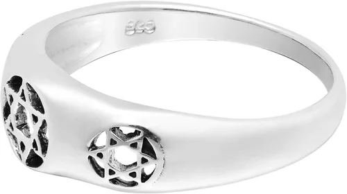 Miniatura 2 de AeraVida Significativo y elegante anillo de plata de ley 925 con triple estrella de David