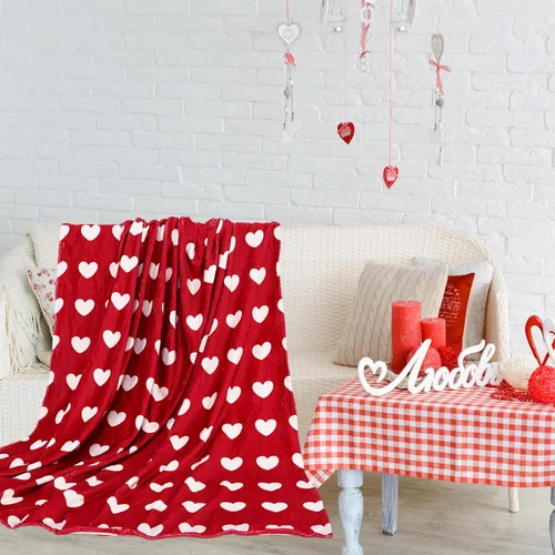 Miniatura 7 de JarThenaAMCS Manta para el día de San Valentín, con estampado de corazón rojo, manta romántica decorativa de franela suave y acogedora para mamá