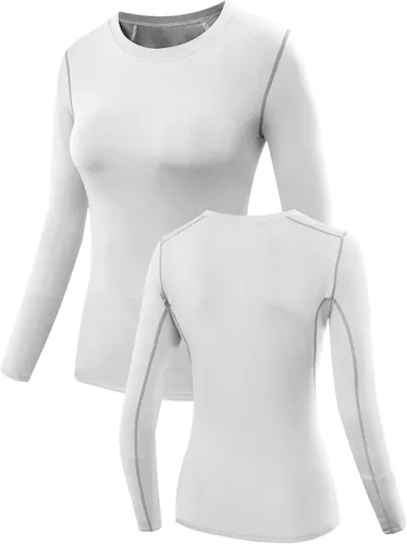 Miniatura 8 de NELEUS - Camisa deportiva de compresión atlética, de manga larga, para mujer, dry fit, paquete de 3