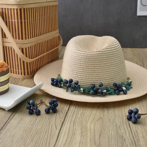 Miniatura 2 de Arándanos falsos Frutas artificiales de espuma de plástico, flores de seda falsas para Navidad, decoración del hogar, fiesta, boda, azul, 20