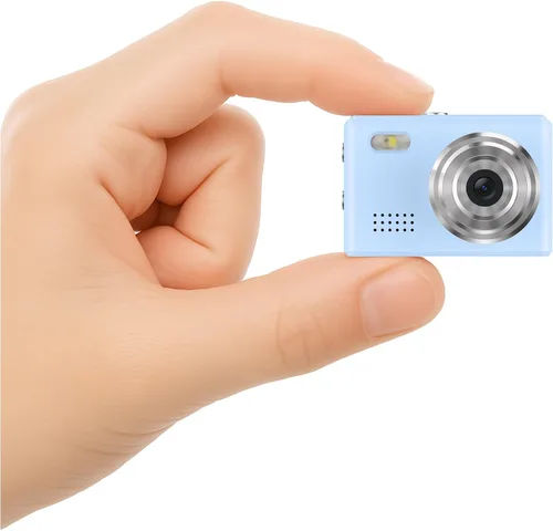 Miniatura 10 de Mini cámara retro con video de 1080P, fotos de 12 MP, cámara digital con llavero, cámara pequeña ultracompacta con tarjeta SD de 32 GB, adaptador