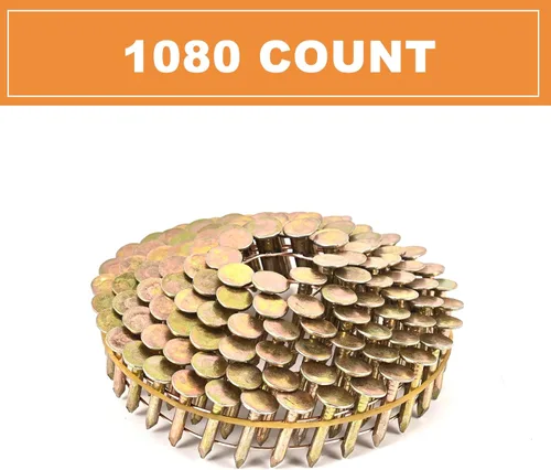 Miniatura 4 de Clavos de techo en bobina de 1080 unidades de 1 pulgada x 0.120 pulgadas para pistola de clavos de techo, clavo de techo de cabeza redonda de 15